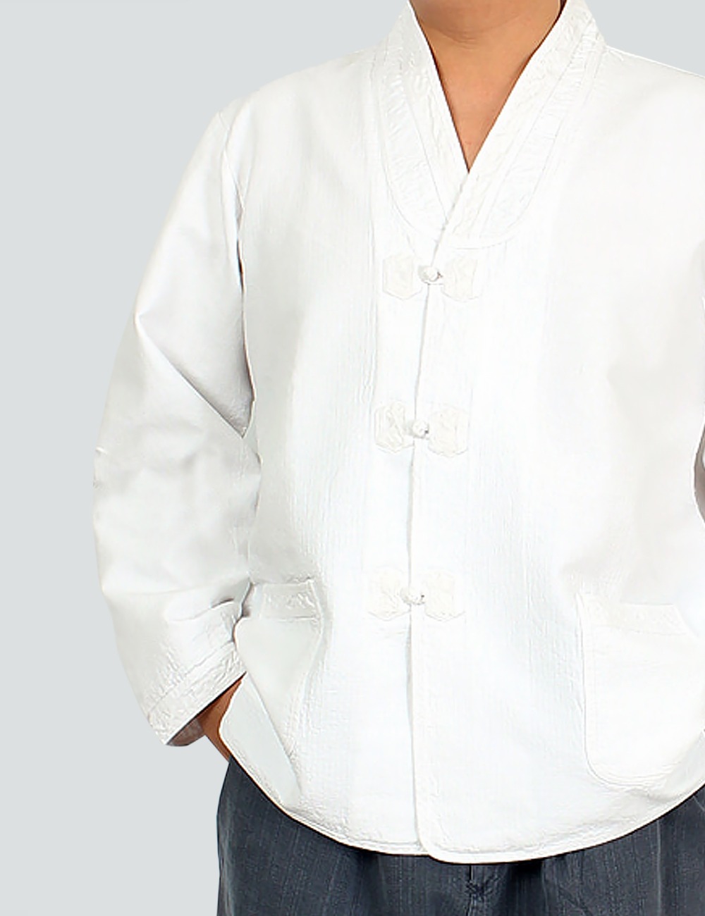남성용 한복저고리 흰색셔츠 남방 남자개량한복-이육구팔